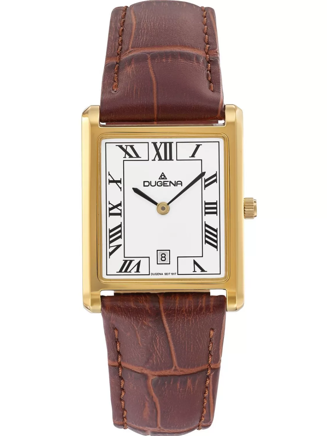 Dugena Unisex-Uhr Quadra Classica Braun/Goldfarben | Damenuhren