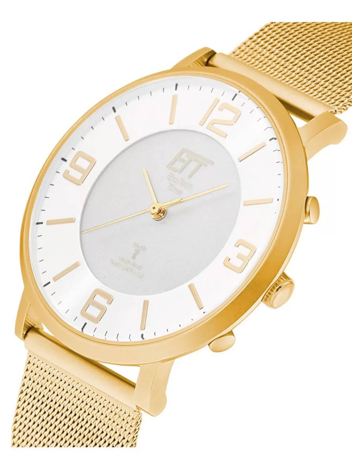 ETT Eco Tech Time Funk-Solar Herrenuhr Atacama Edelstahl Goldfarben | Herrenuhren