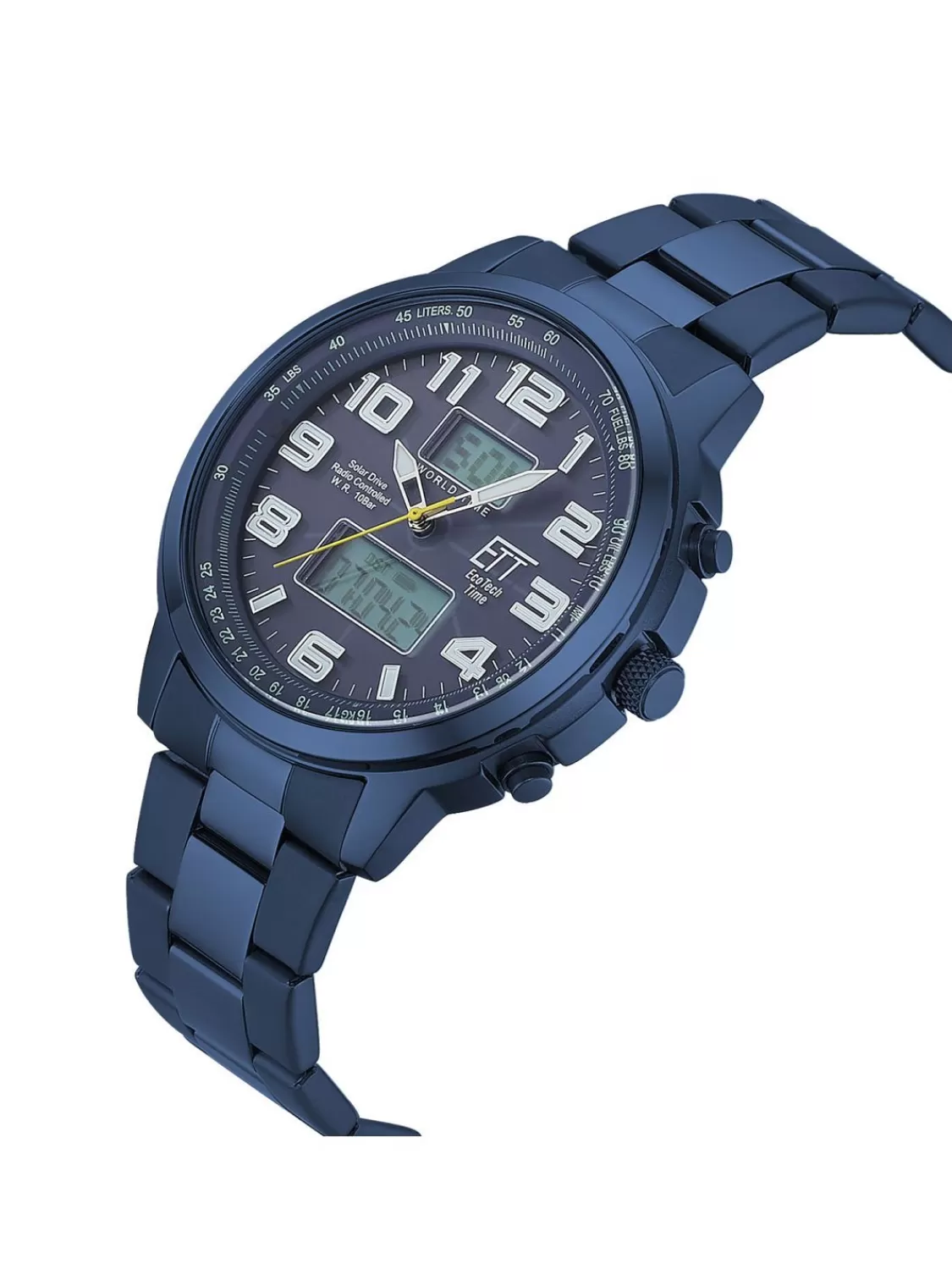 ETT Eco Tech Time Funk-Solar Herrenuhr Hunter Ii Edelstahl Blau | Herrenuhren