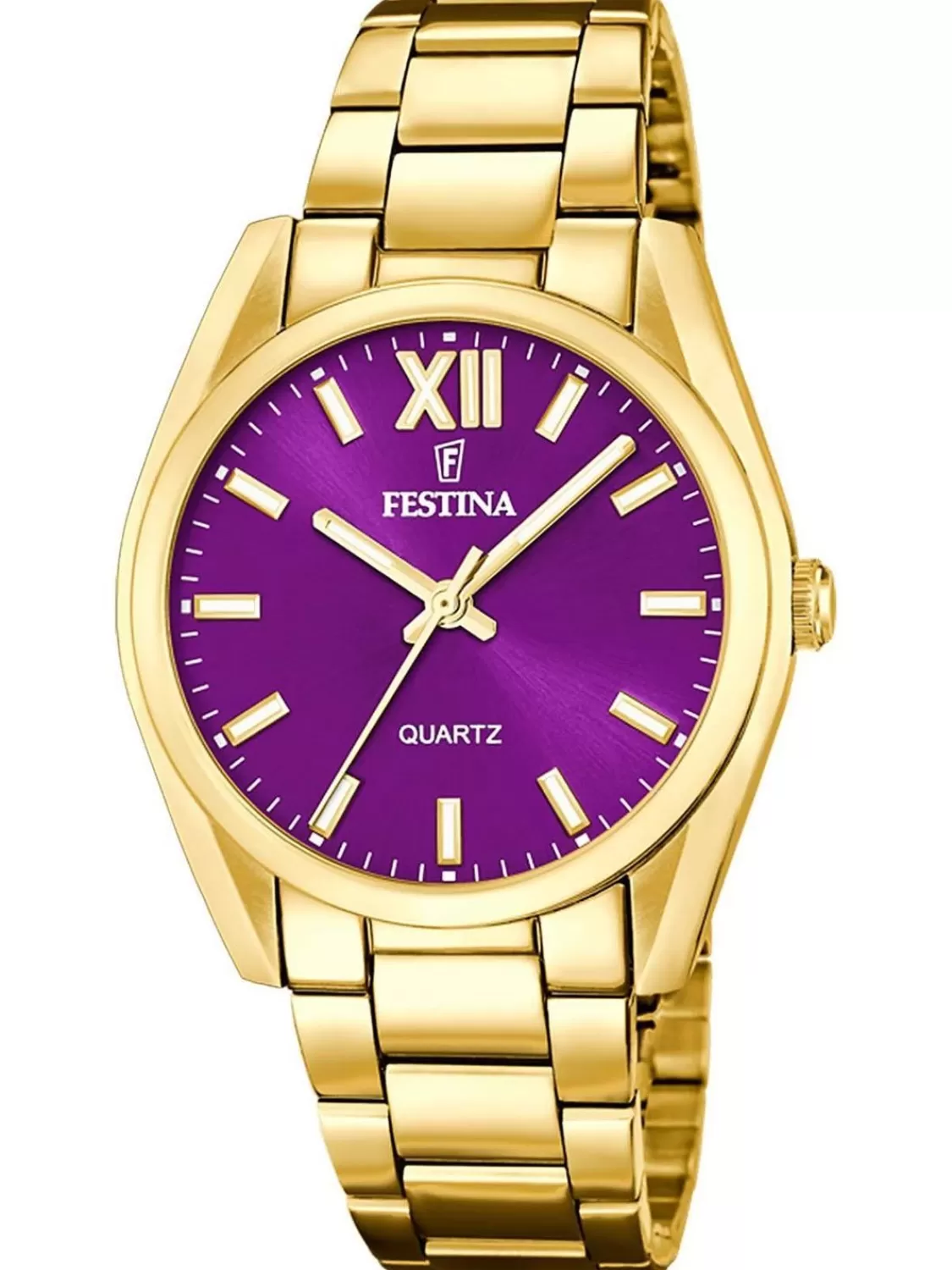 Festina Damen-Armbanduhr Quarz Goldfarben/Lila | Damenuhren