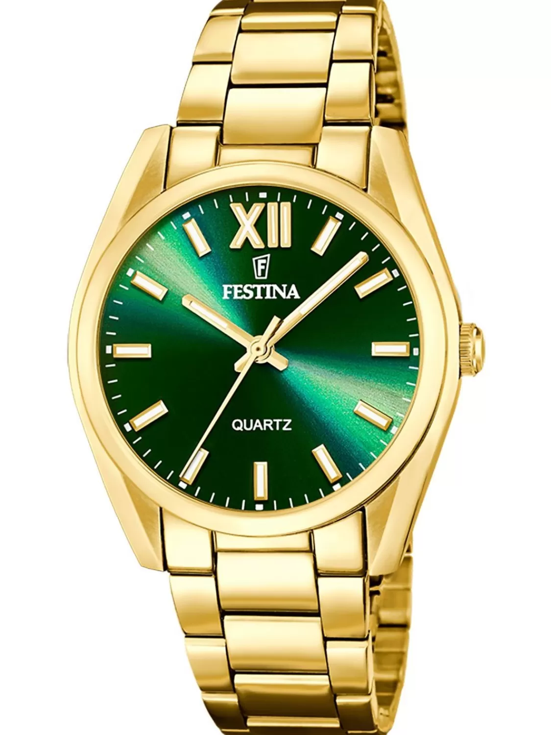 Festina Damenuhr Quarz Goldfarben/Grun | Damenuhren