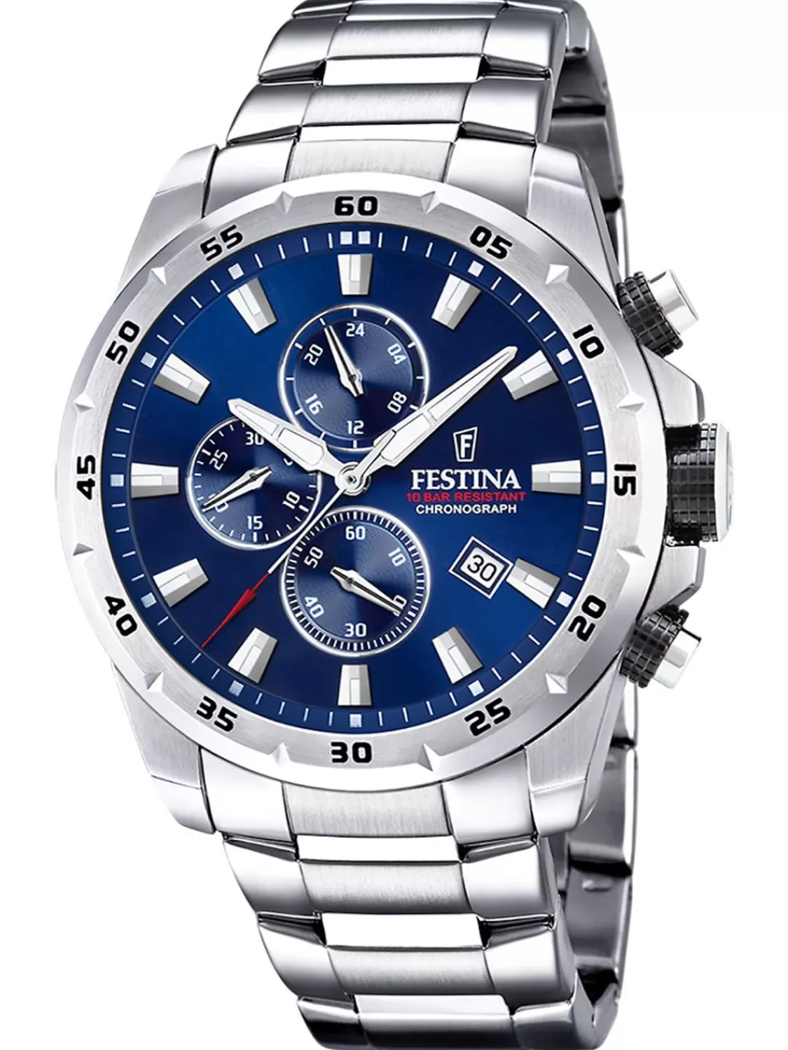 Festina Herrenuhr Chronograph Stahl/Blau | Herrenuhren