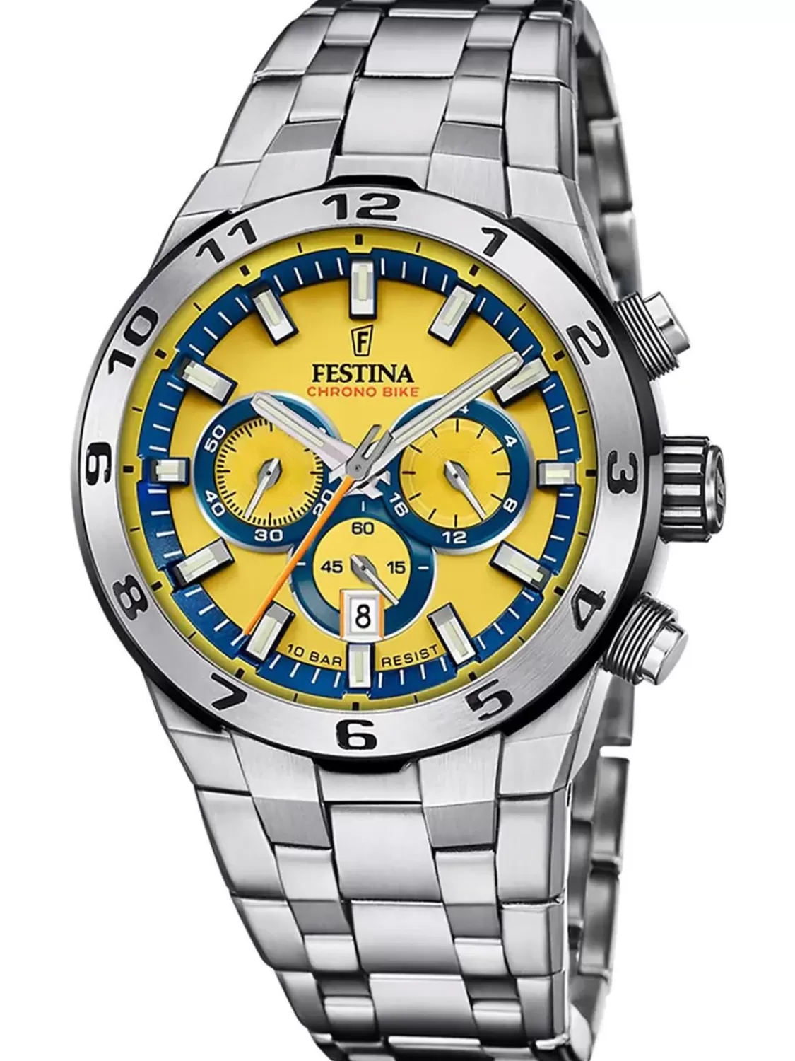 Festina Herrenuhr Chronograph Stahl/Gelb | Herrenuhren