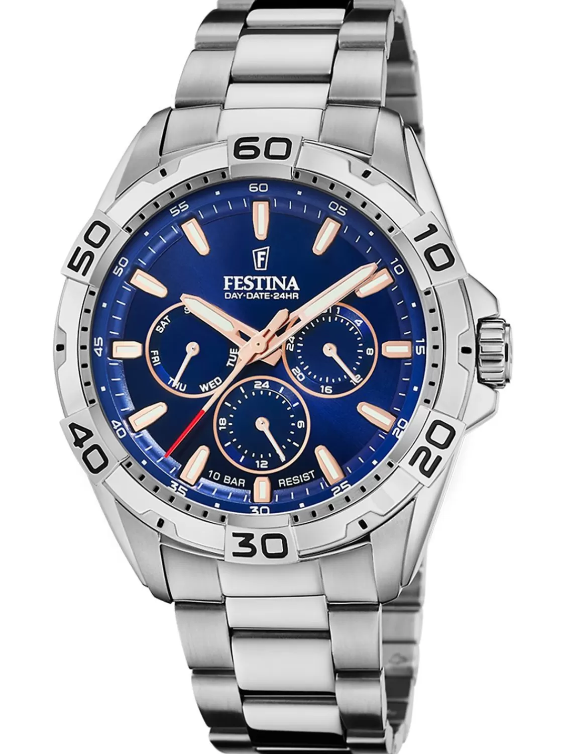 Festina Herren-Uhr Multifunktion Stahl/Blau | Herrenuhren