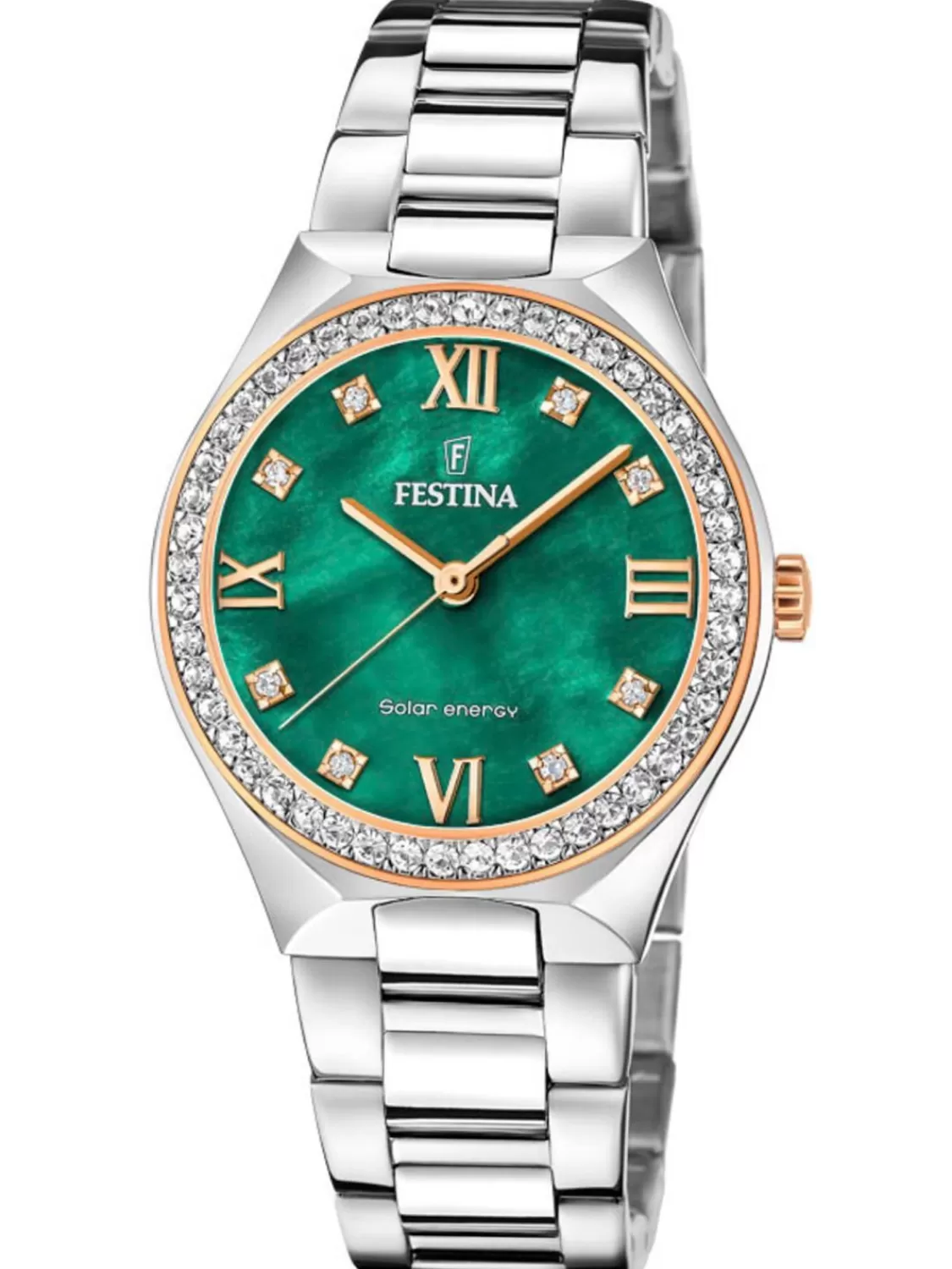 Festina Solaruhr Fur Damen Stahl/Grun | Damenuhren