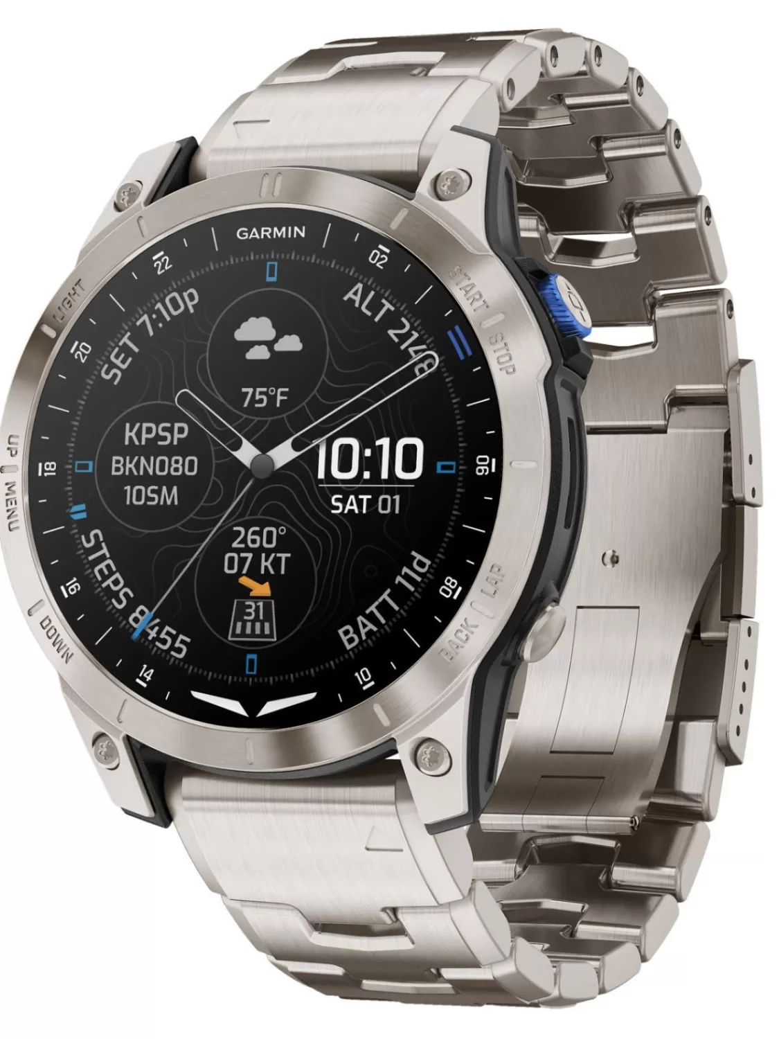 Garmin D2 Mach 1 Piloten-Smartwatch Schwarz/Titan | Herrenuhren