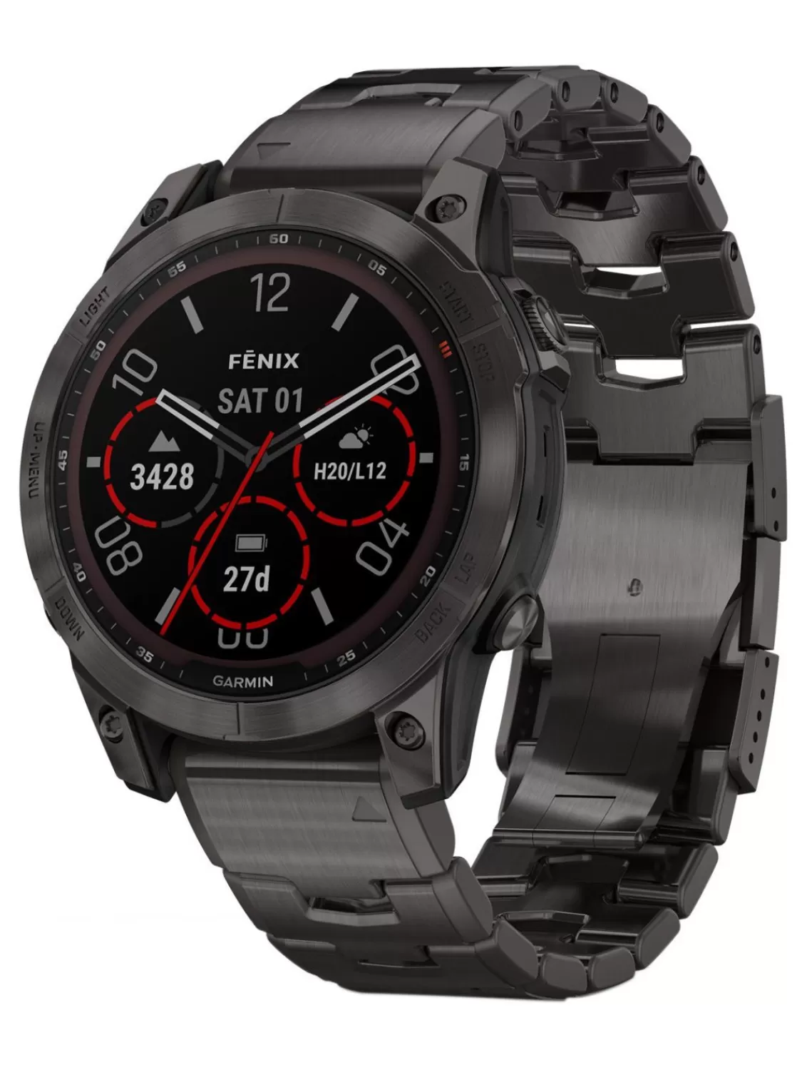 Garmin Fenix 7 Saphir Solar Titan Smartwatch Schwarz/Grau | Herrenuhren