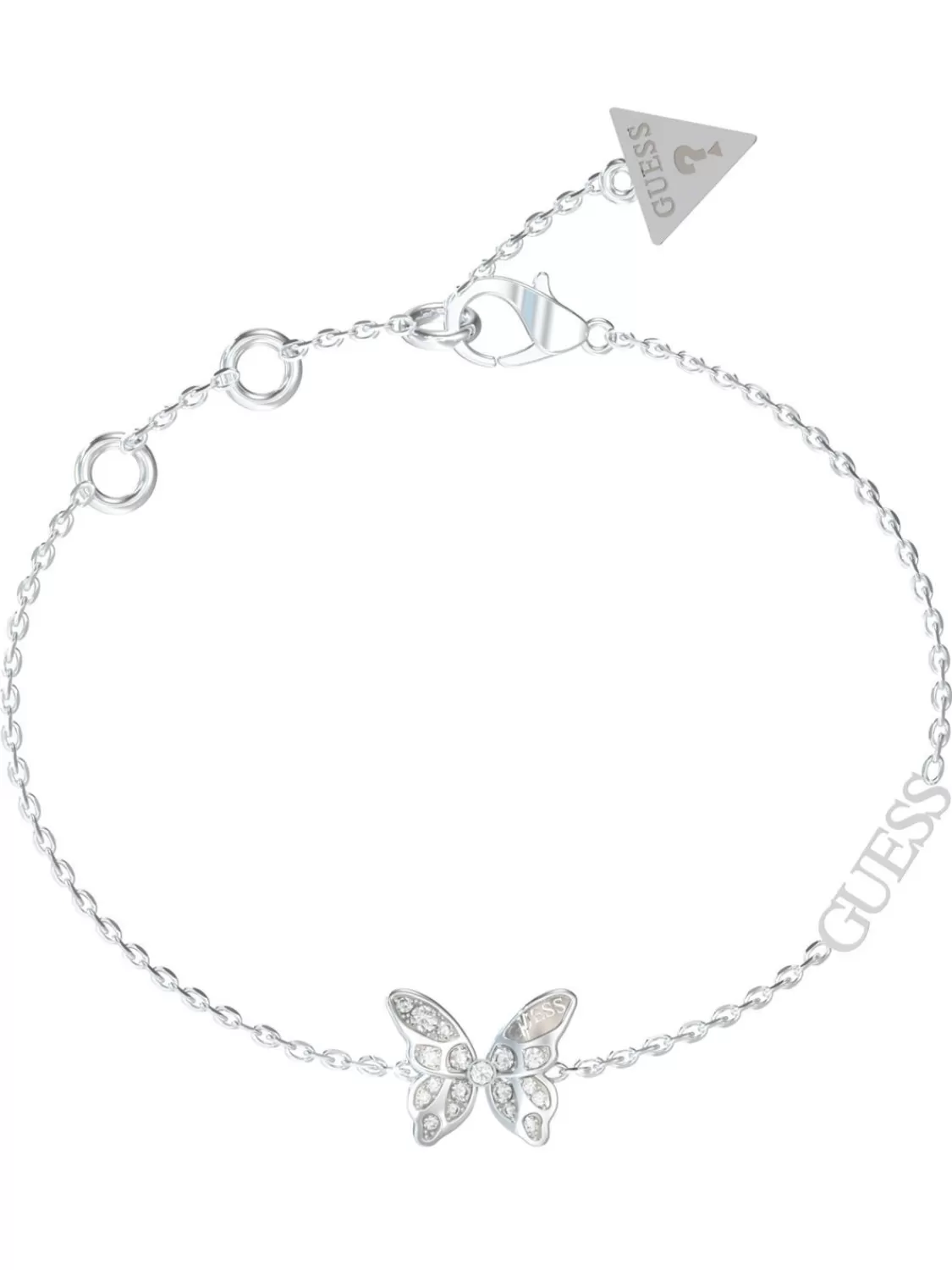 Guess Damen-Armband Schmetterling Pave Silberfarben | Damenschmuck