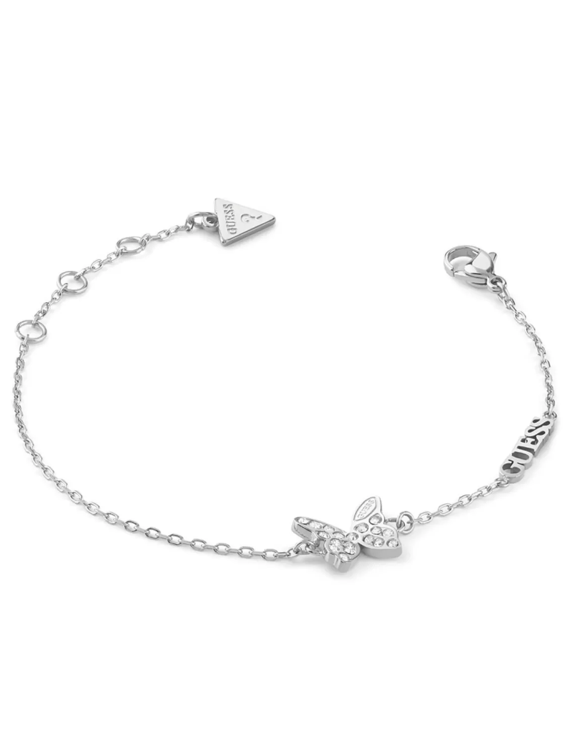 Guess Damen-Armband Schmetterling Pave Silberfarben | Damenschmuck