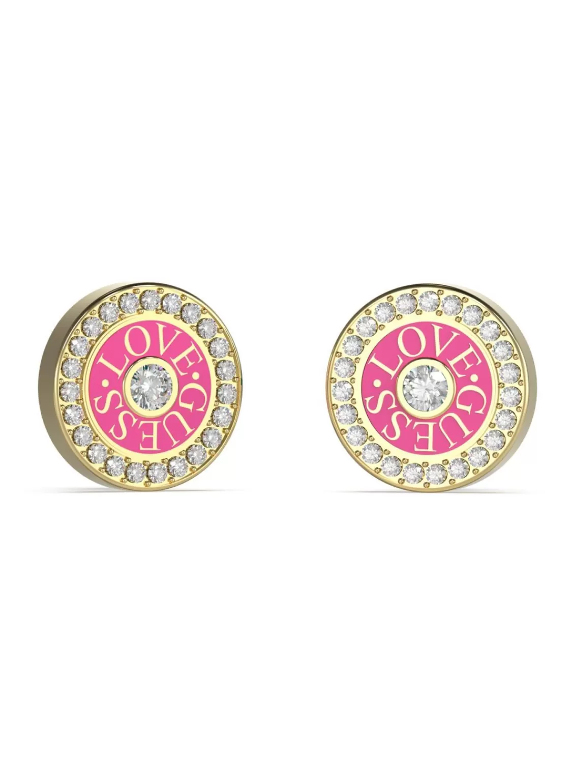 Guess Damen-Ohrringe Ohrstecker Love Pink Goldfarben | Damenschmuck