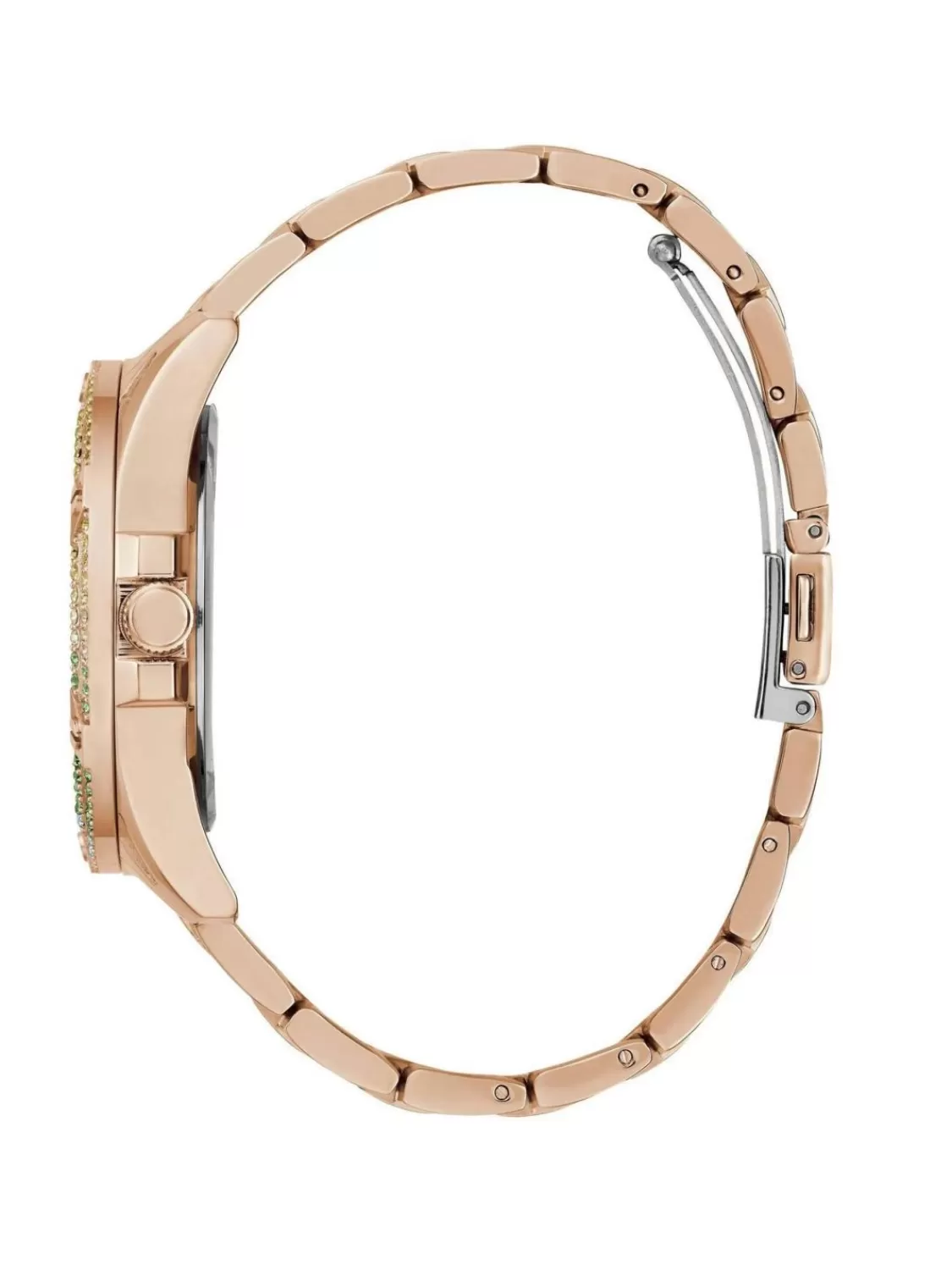 Guess Damenuhr Queen Multifunktion Rosegoldfarben/Regenbogen | Damenuhren