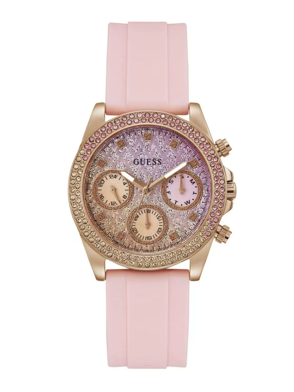 Guess Damenuhr Sparkling Pink Multifunktion Rosegoldfarben | Damenuhren