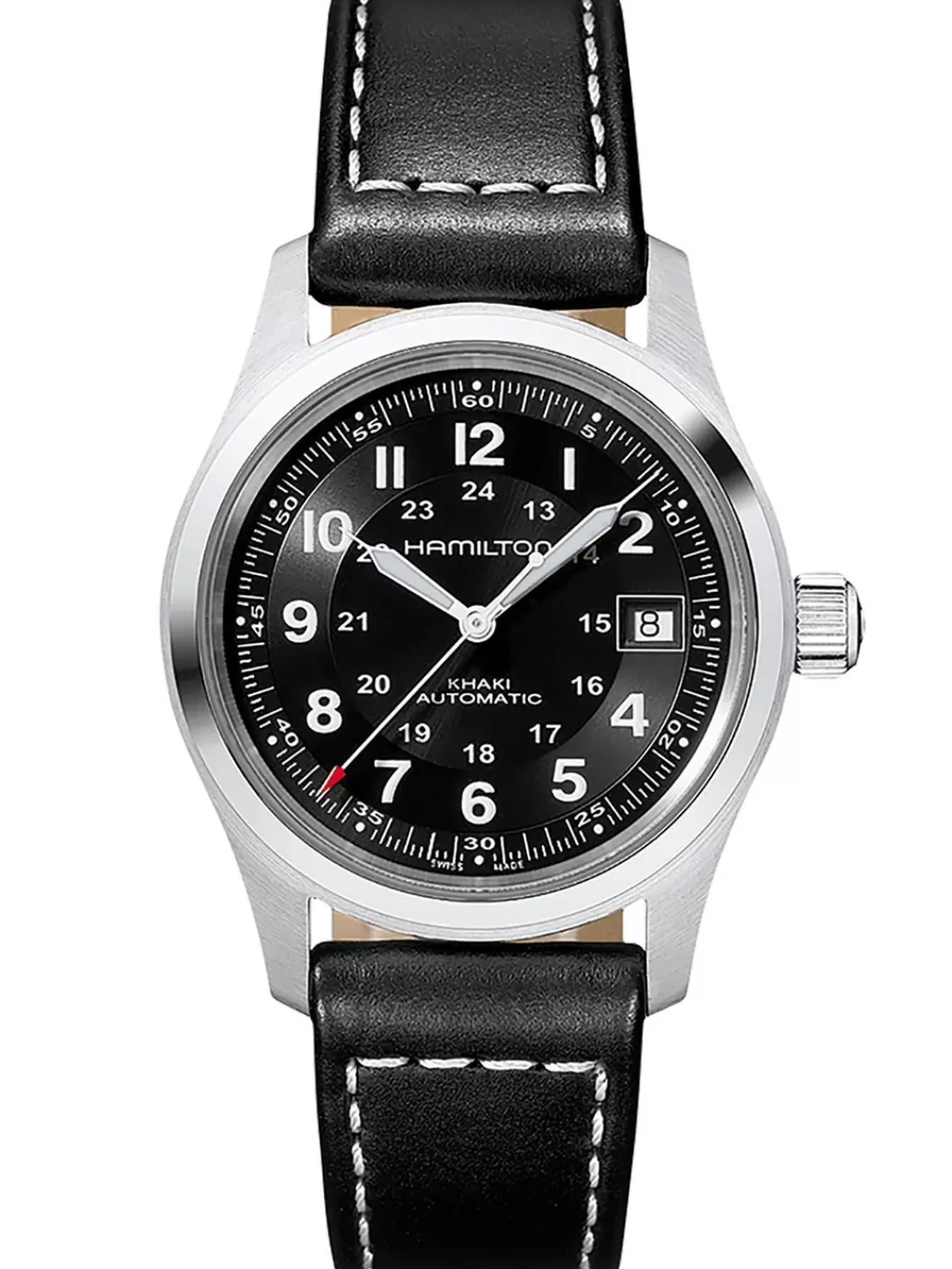 Hamilton Automatik Armbanduhr Khaki Field Auto 38 Mm Schwarz | Damenuhren