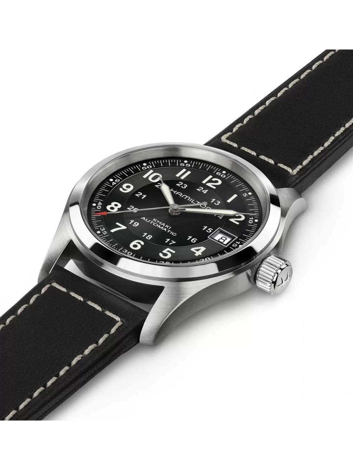 Hamilton Automatik Armbanduhr Khaki Field Auto 38 Mm Schwarz | Damenuhren