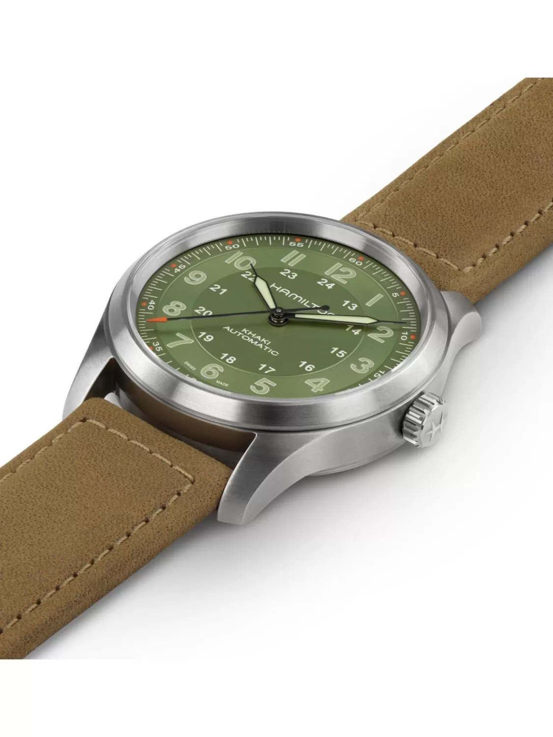 Hamilton Automatikuhr Khaki Field Titanium Auto Hellgrun 38 Mm | Herrenuhren