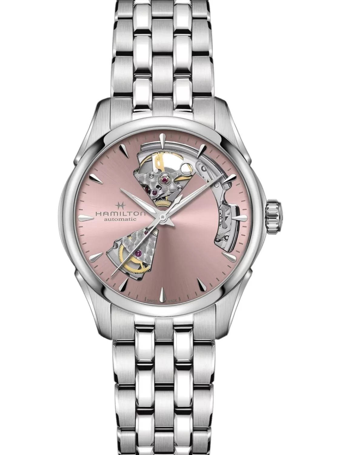 Hamilton Damenuhr Automatik Jazzmaster Open Heart Stahl/Rosa | Damenuhren