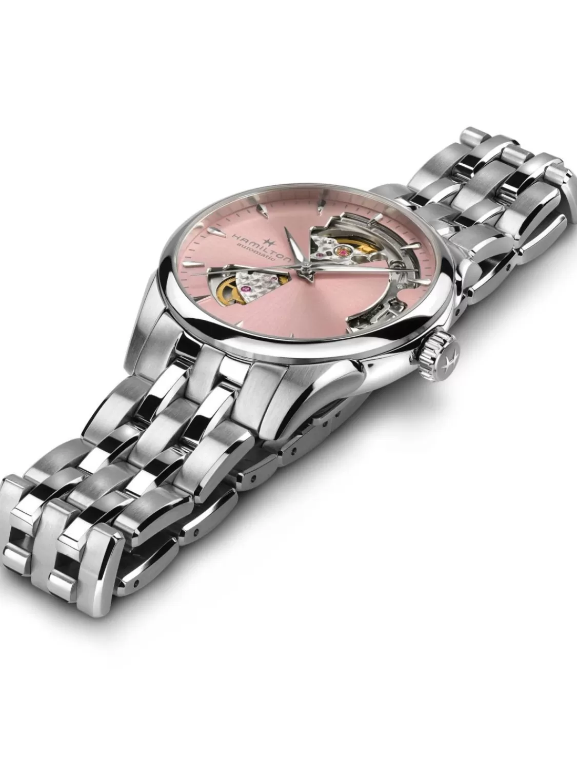 Hamilton Damenuhr Automatik Jazzmaster Open Heart Stahl/Rosa | Damenuhren