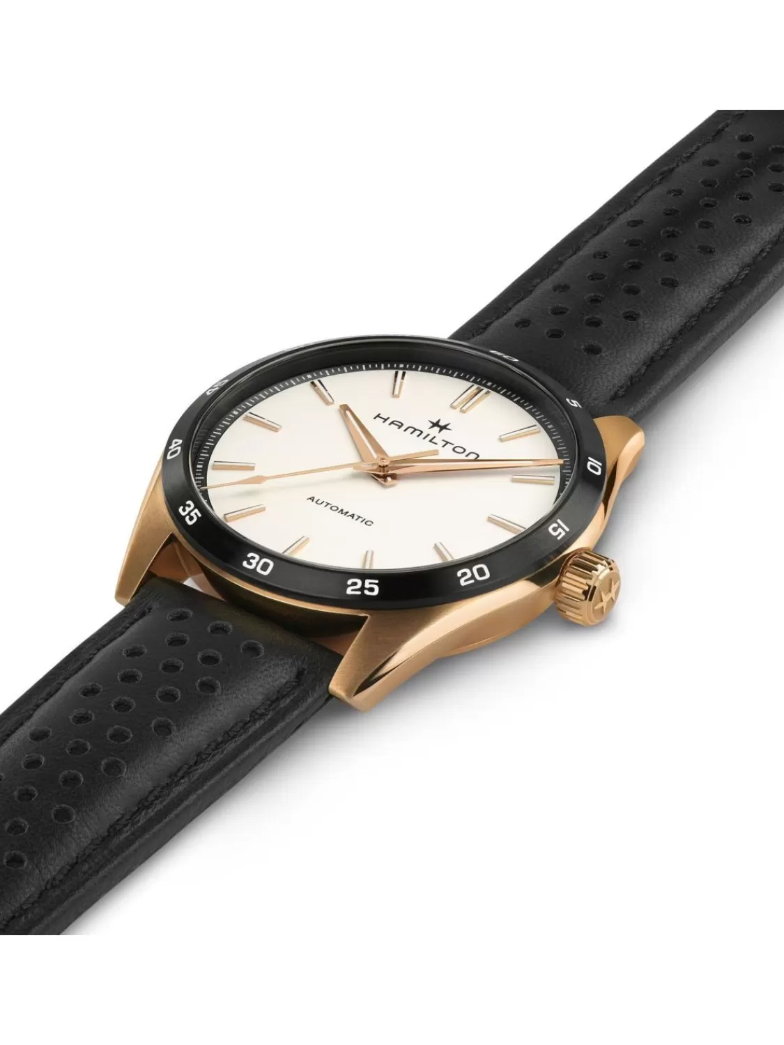 Hamilton Herren-Automatikuhr Jazzmaster Performer Schwarz/Rosegold | Herrenuhren