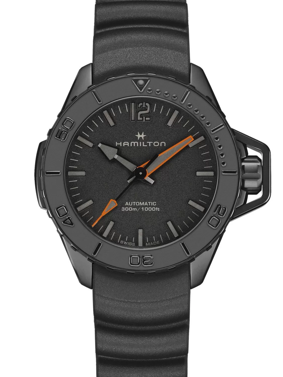 Hamilton Herren-Taucheruhr Khaki Navy Frogman Schwarz | Herrenuhren