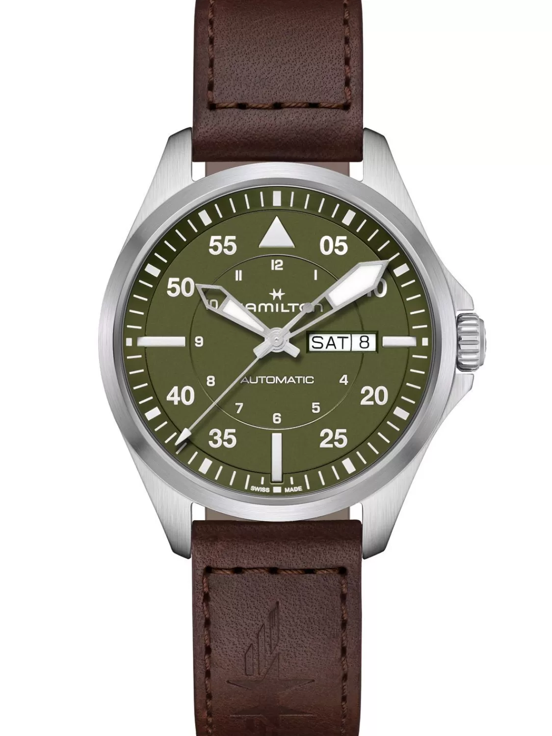 Hamilton Herrenuhr Khaki Aviation Pilot Day Date Automatik Braun/Grun | Herrenuhren