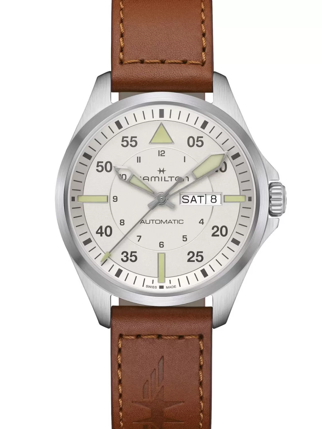 Hamilton Herrenuhr Khaki Aviation Pilot Day Date Automatik Cognac | Herrenuhren