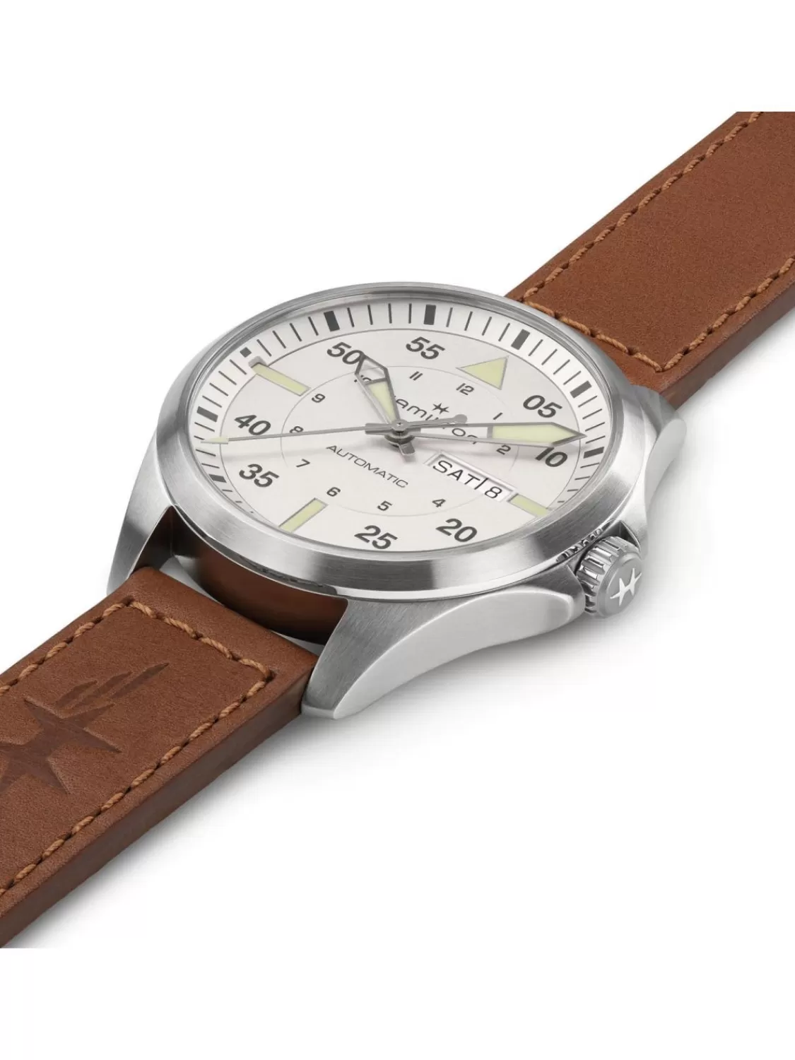 Hamilton Herrenuhr Khaki Aviation Pilot Day Date Automatik Cognac | Herrenuhren