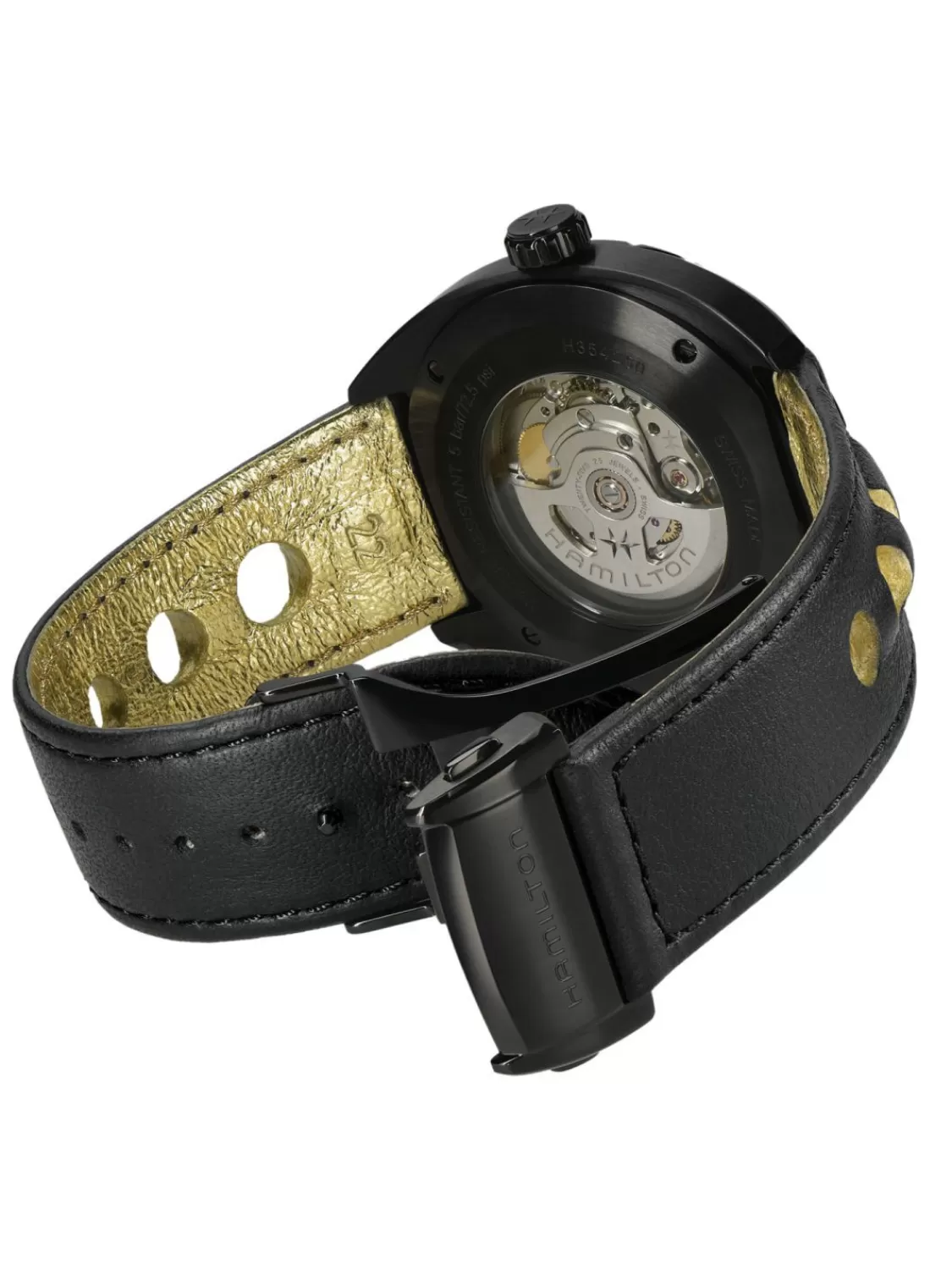 Hamilton Herrenuhr Pan Europ Day Date Automatik Schwarz/Goldfarben | Herrenuhren