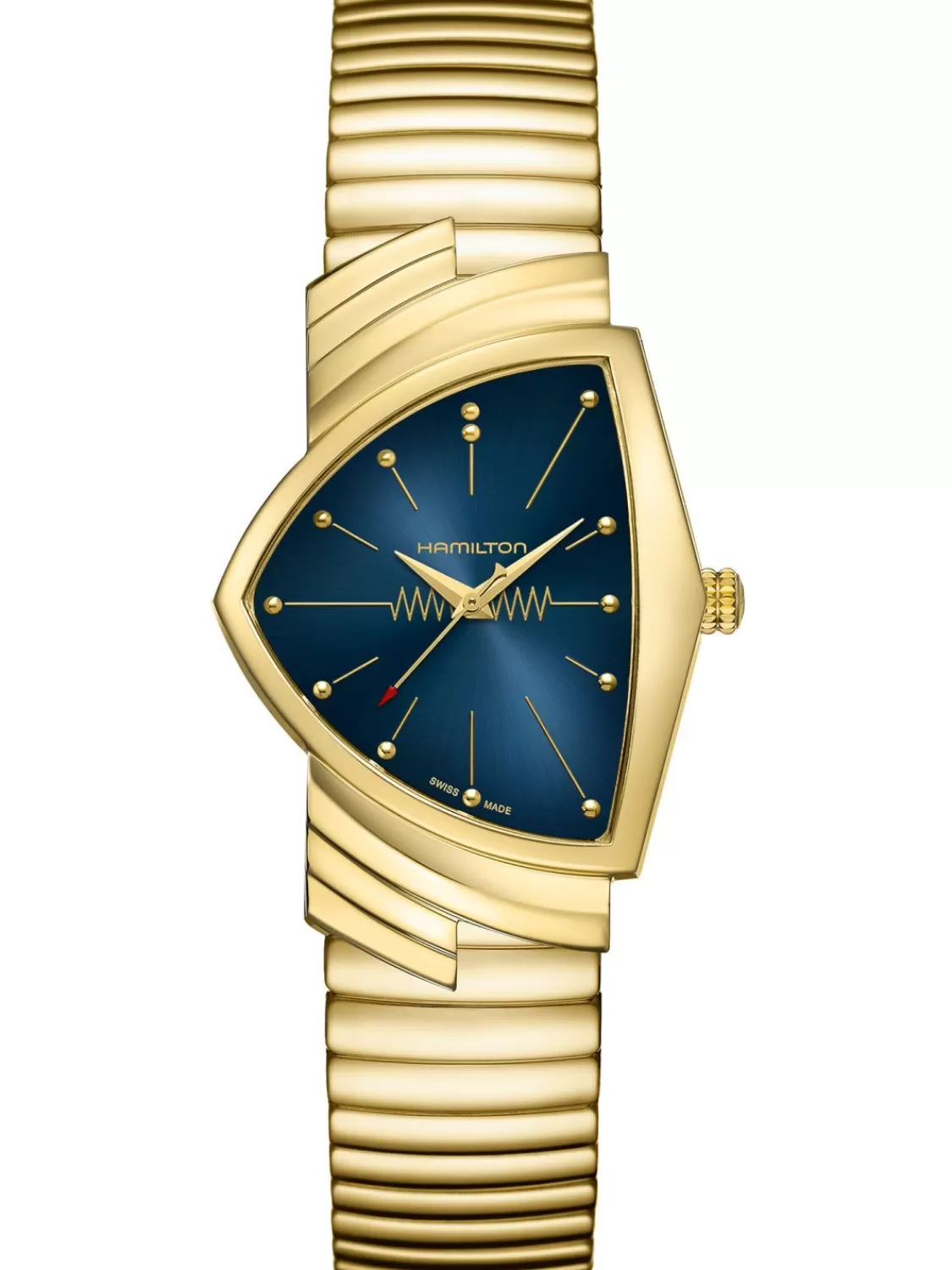 Hamilton Unisex Armbanduhr Ventura Goldfarben/Blau | Herrenuhren