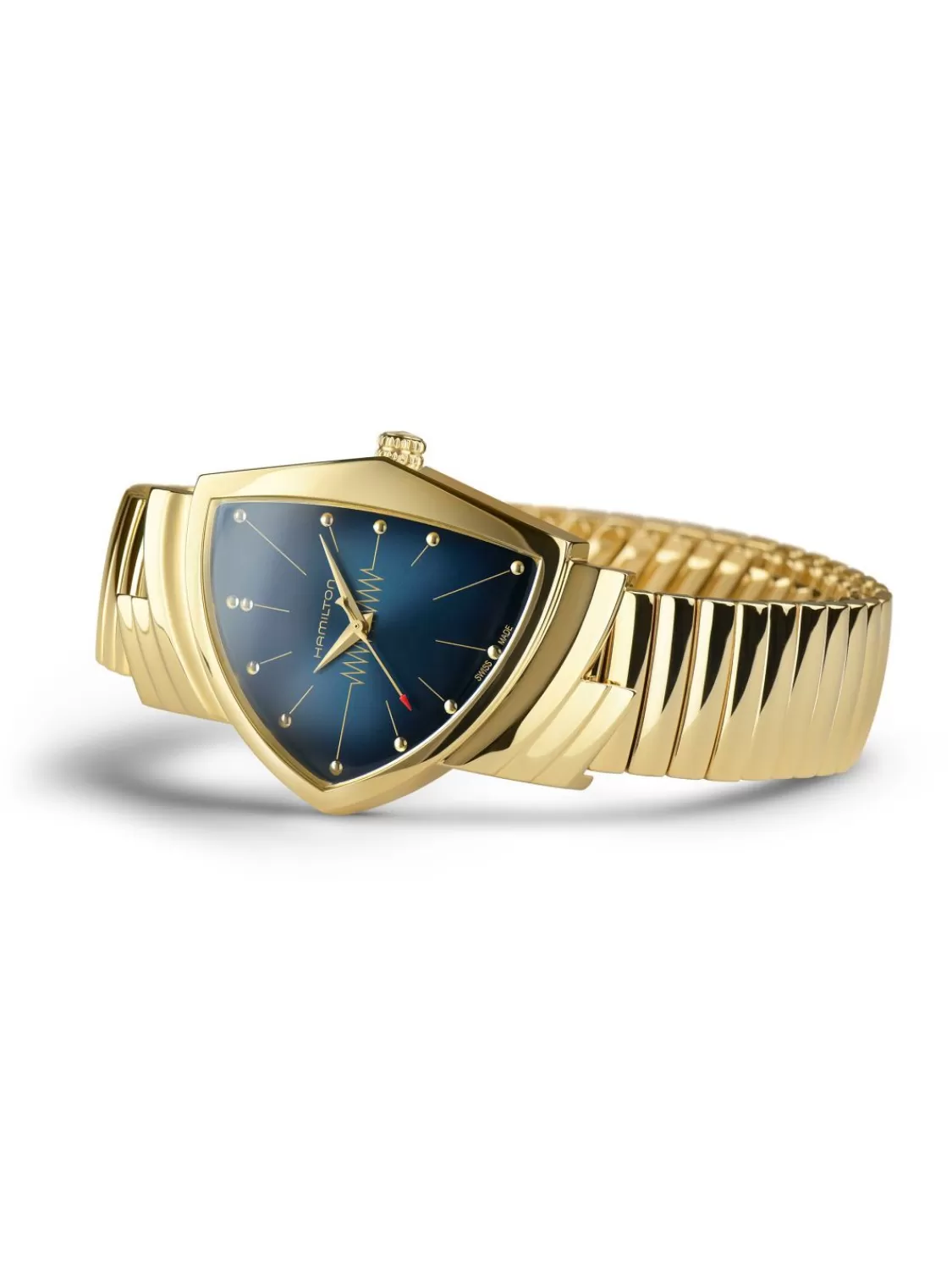 Hamilton Unisex Armbanduhr Ventura Goldfarben/Blau | Herrenuhren