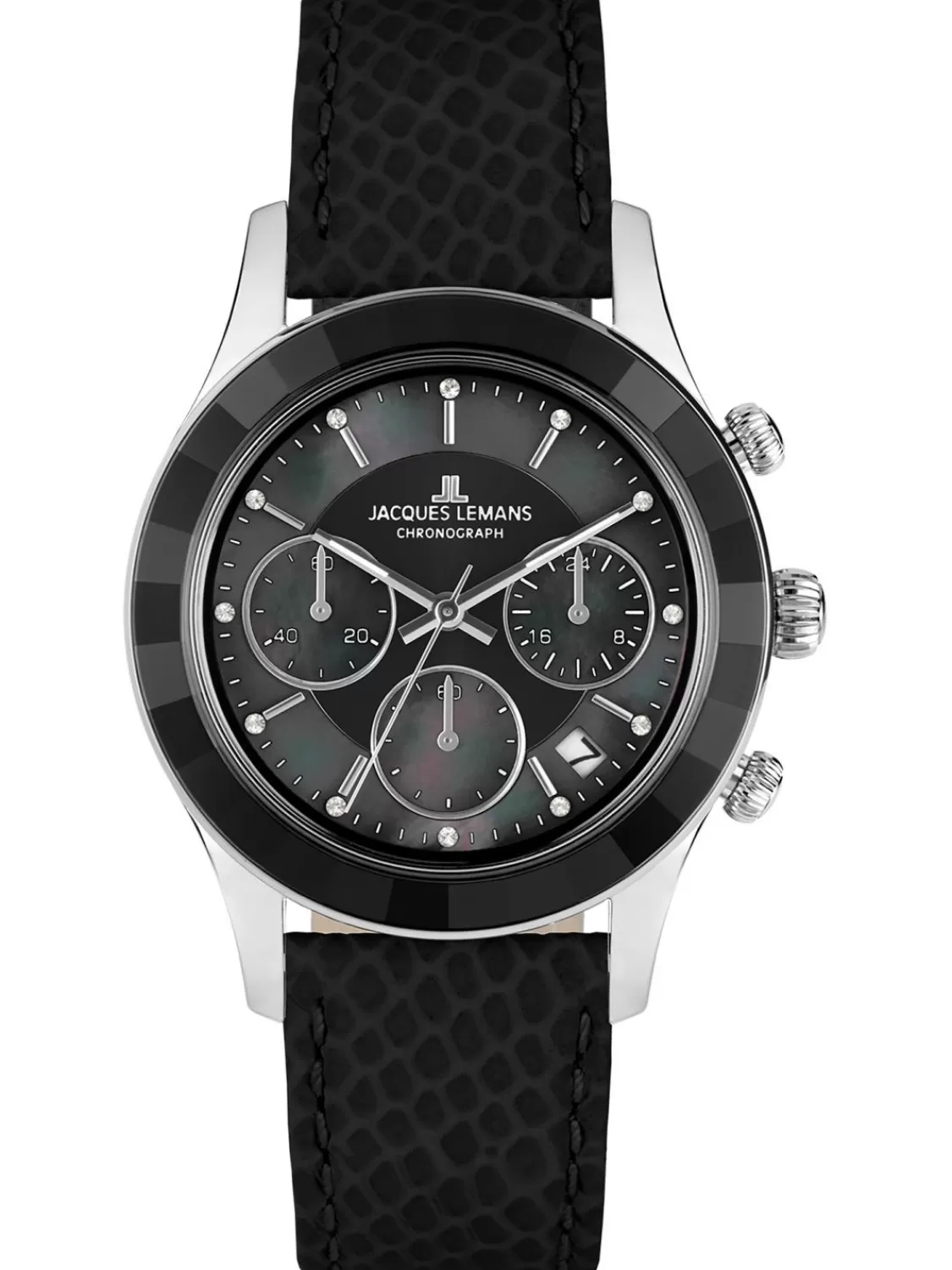 Jacques Lemans Damenuhr Chronograph Schwarz | Damenuhren