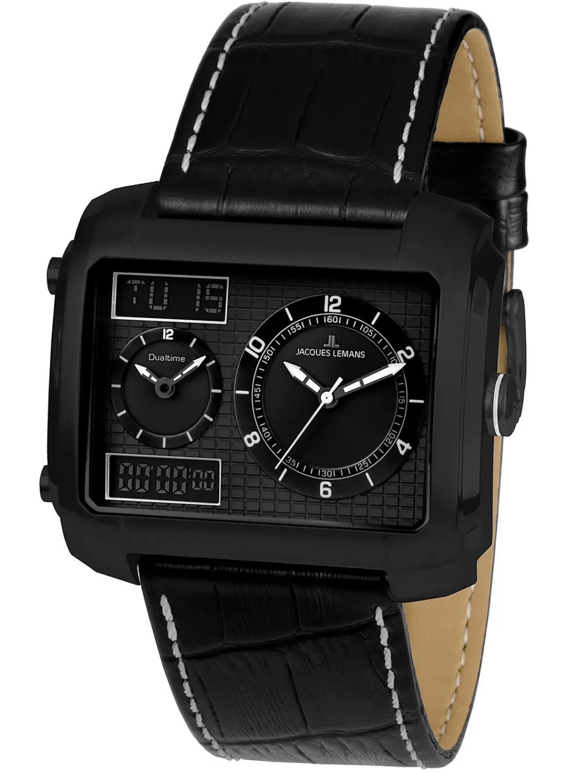 Jacques Lemans Herren-Armbanduhr Anadigi Schwarz | Herrenuhren