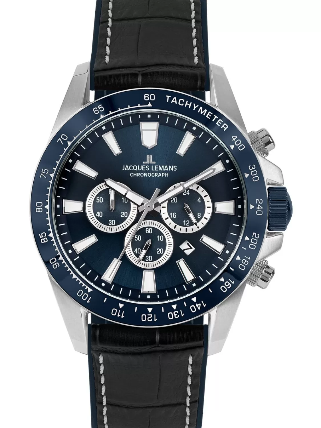 Jacques Lemans Herren-Chronograph Liverpool Schwarz/Blau | Herrenuhren