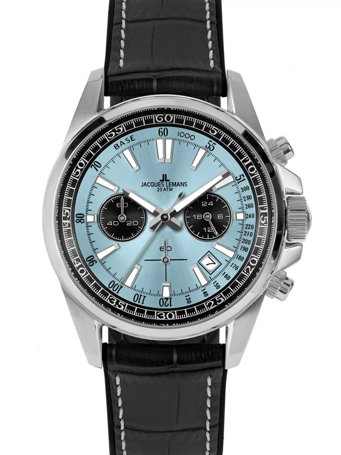 Jacques Lemans Herrenuhr Chronograph Liverpool Schwarz/Hellblau | Herrenuhren