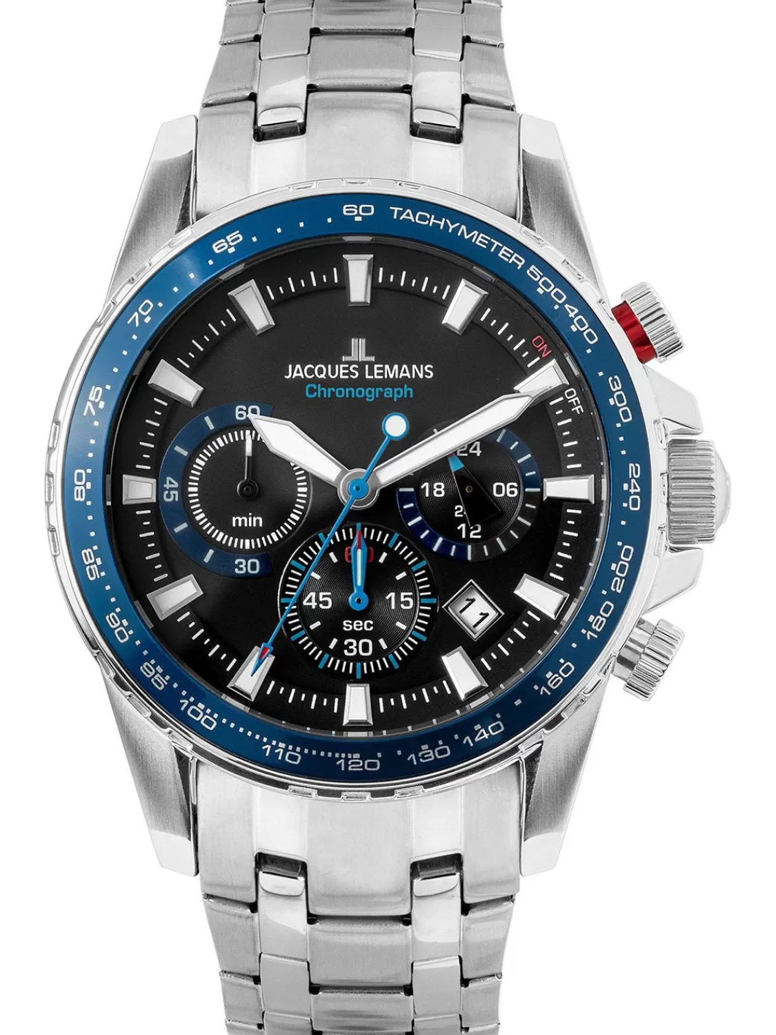 Jacques Lemans Herrenuhr Chronograph Liverpool Stahl/Blau | Herrenuhren