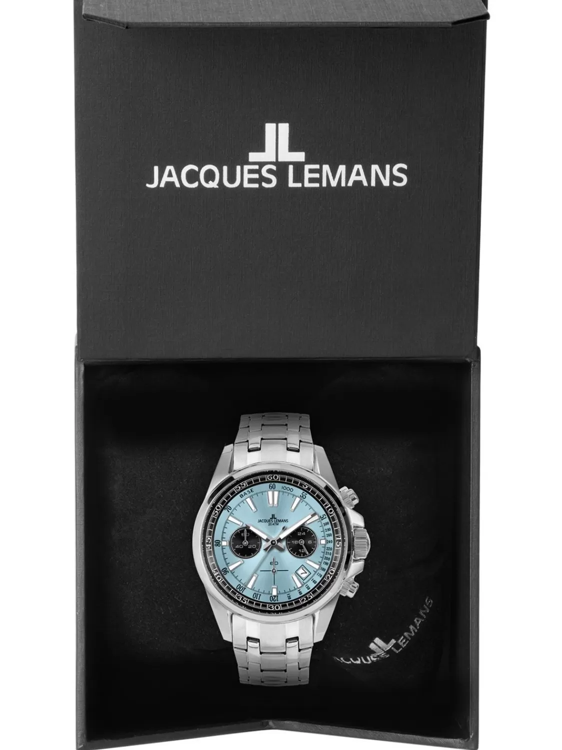 Jacques Lemans Herrenuhr Chronograph Liverpool Stahl/Hellblau | Herrenuhren