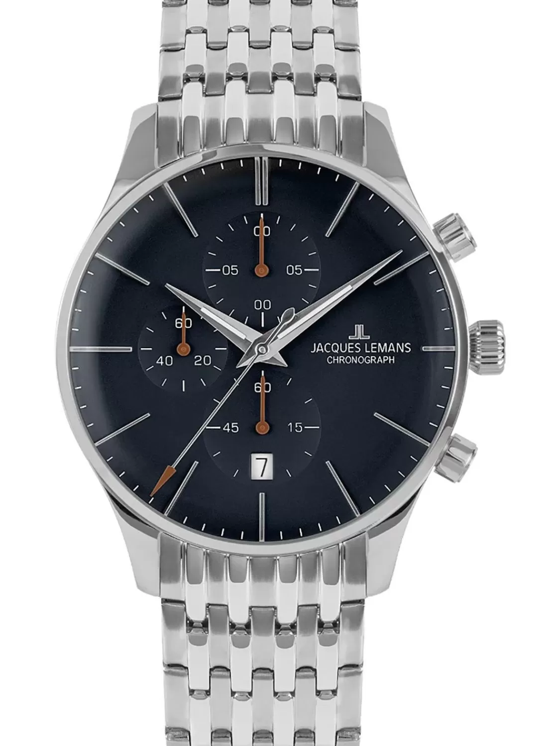 Jacques Lemans Herrenuhr Chronograph London Stahl/Nachtblau | Herrenuhren