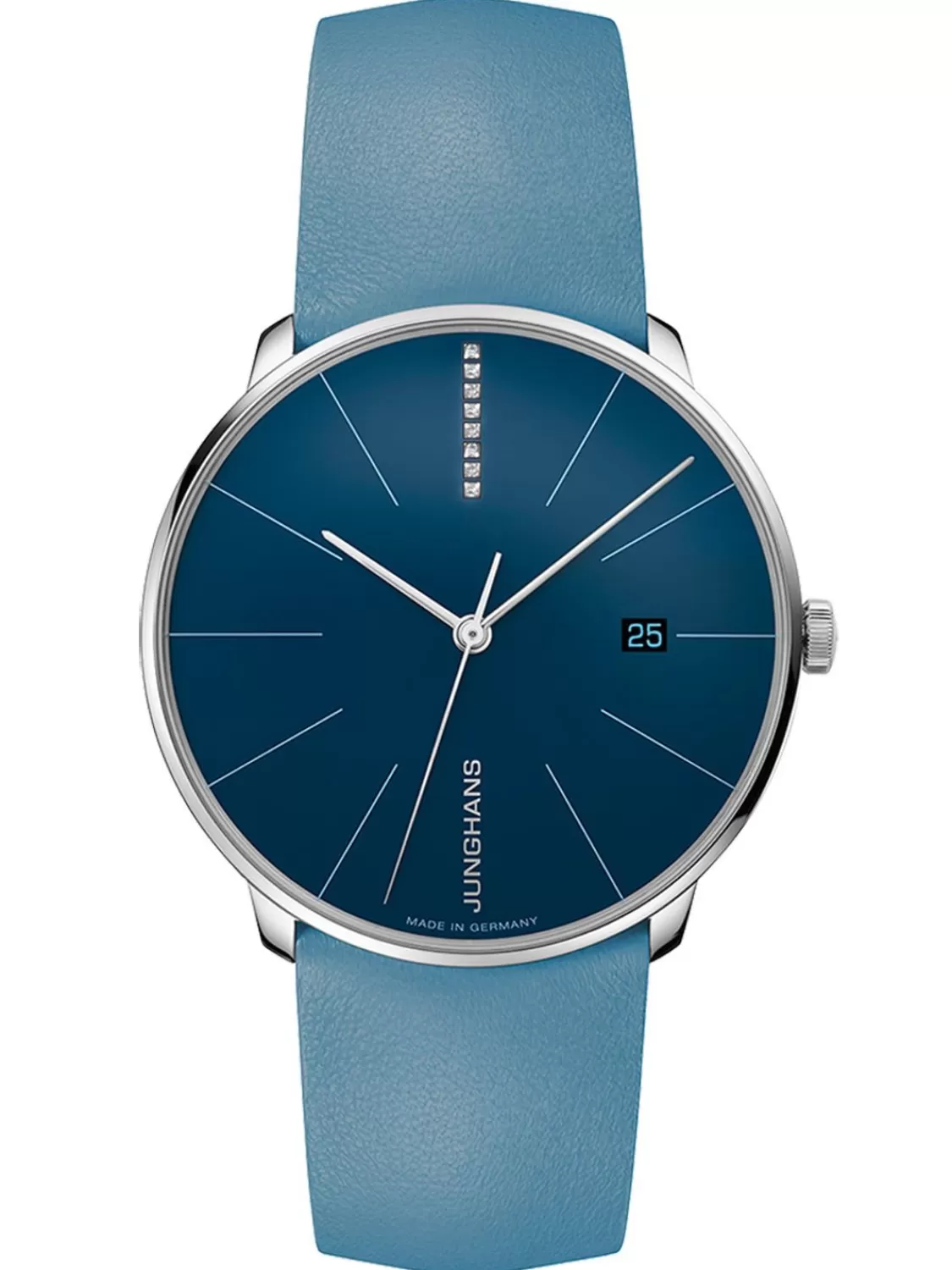 Junghans Damenuhr Meister Fein Automatic Mit Diamanten Blau | Damenuhren