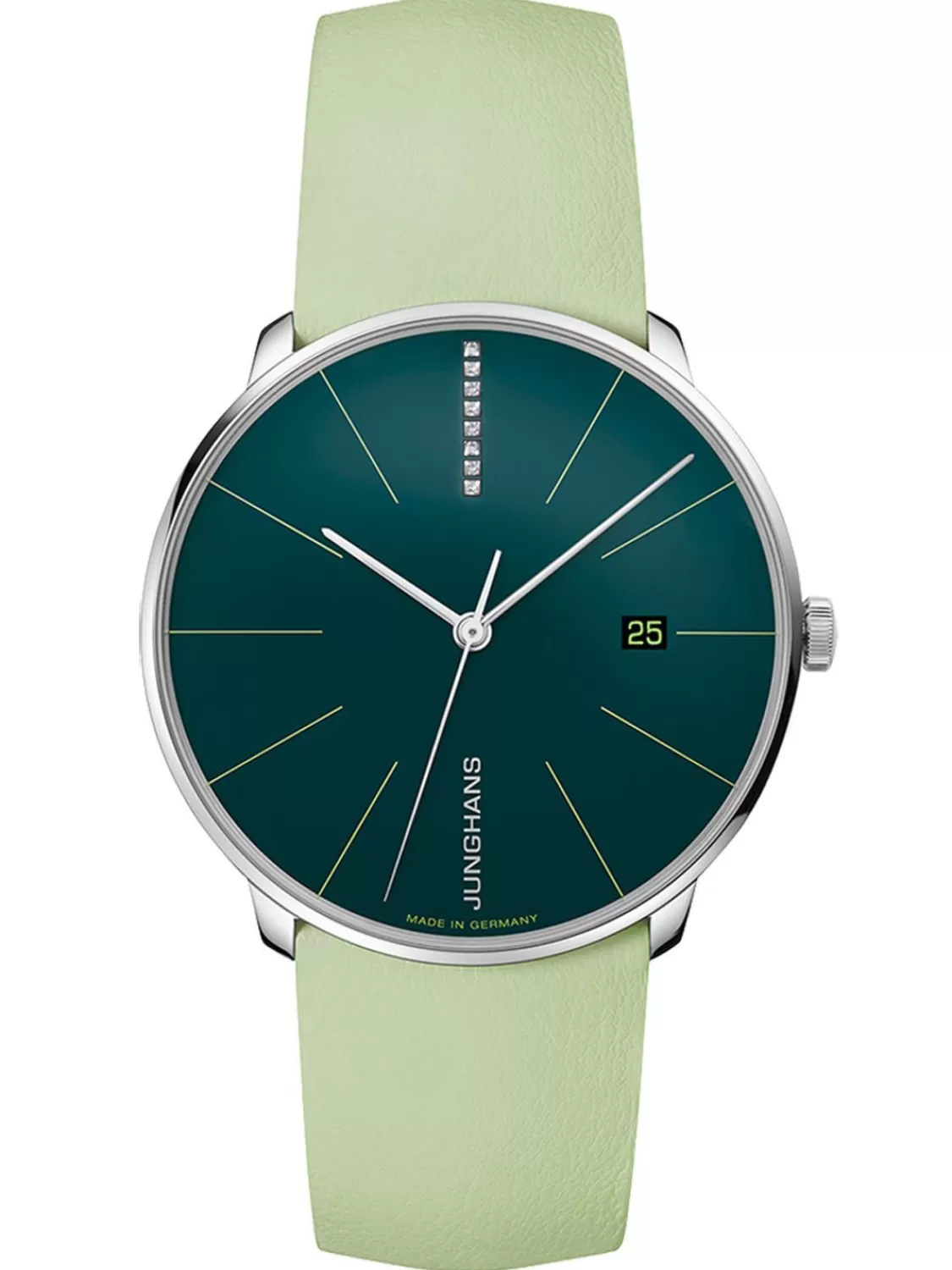 Junghans Damenuhr Meister Fein Automatic Mit Diamanten Grun | Damenuhren