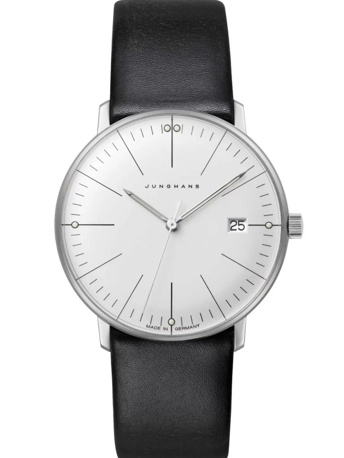 Junghans Max Bill Damenuhr Saphirglas Lederband Schwarz | Damenuhren