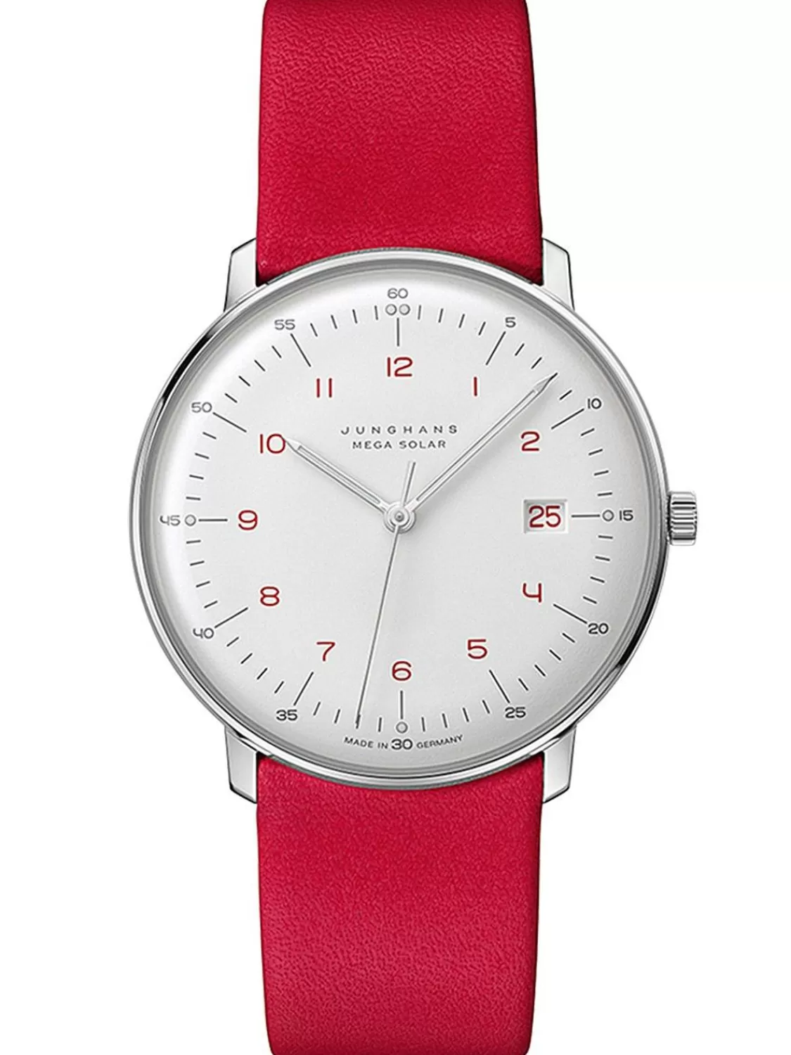 Junghans Max Bill Unisex-Funkuhr Mega Solar Rot | Herrenuhren