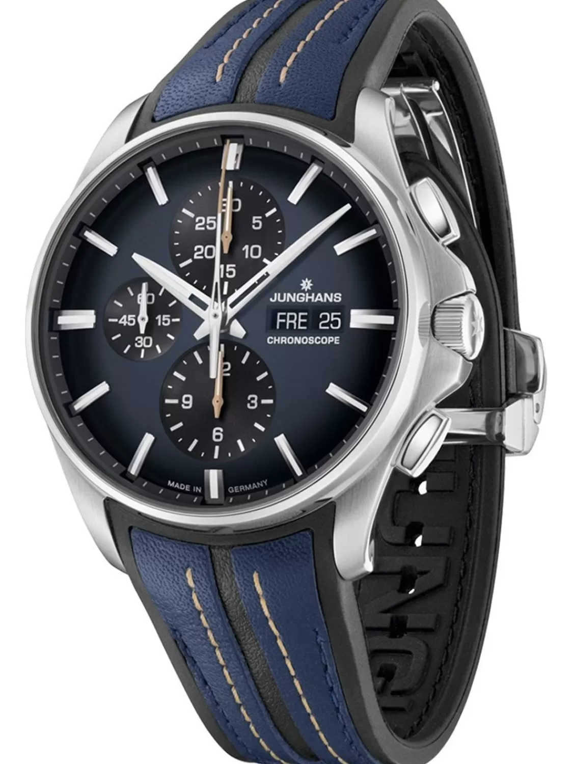 Junghans Meister Chronoscope Herrenuhr Automatik Schwarz/Blau | Herrenuhren