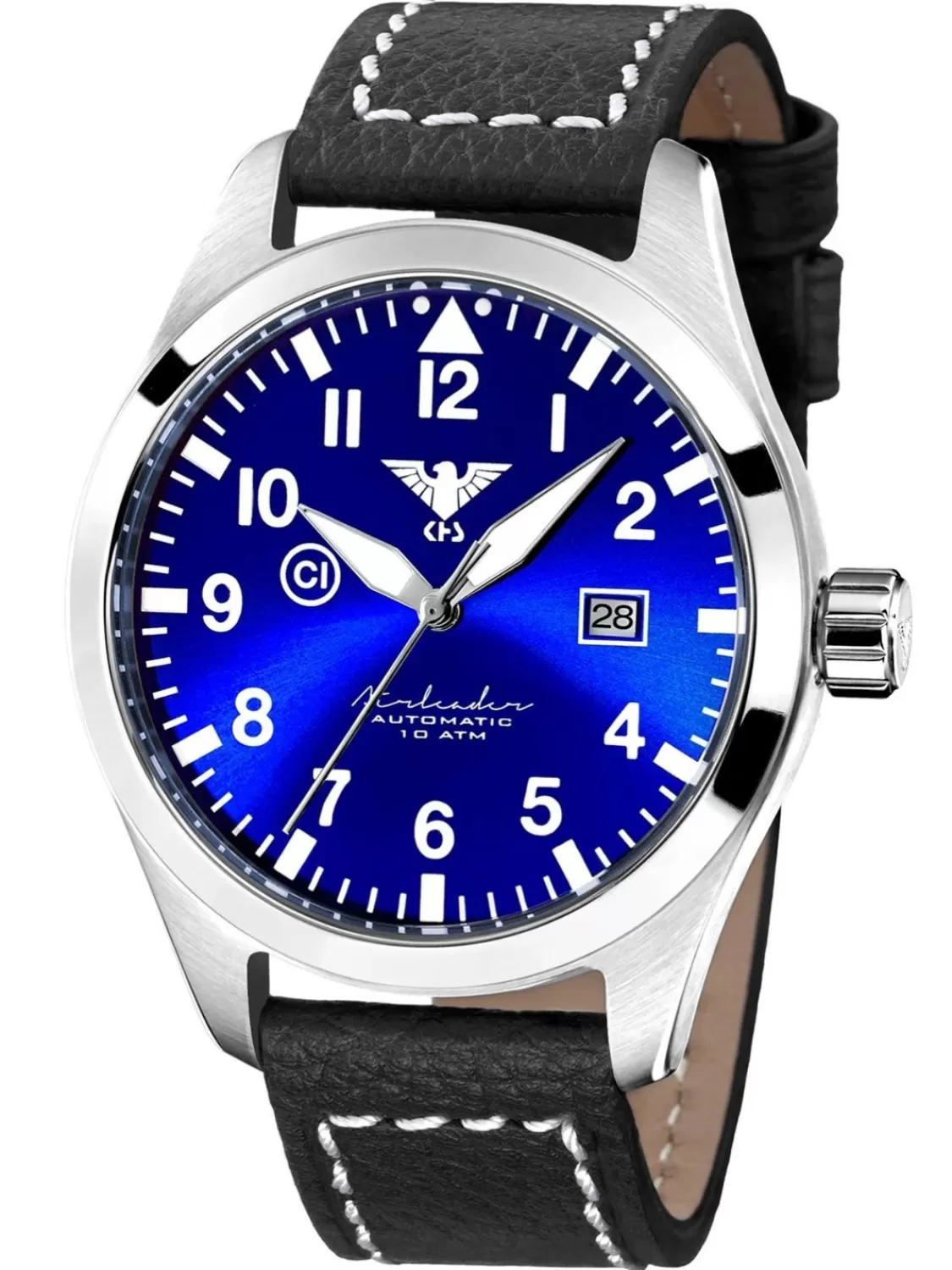 KHS Herrenuhr Airleader Automatik Schwarz/Blau | Herrenuhren