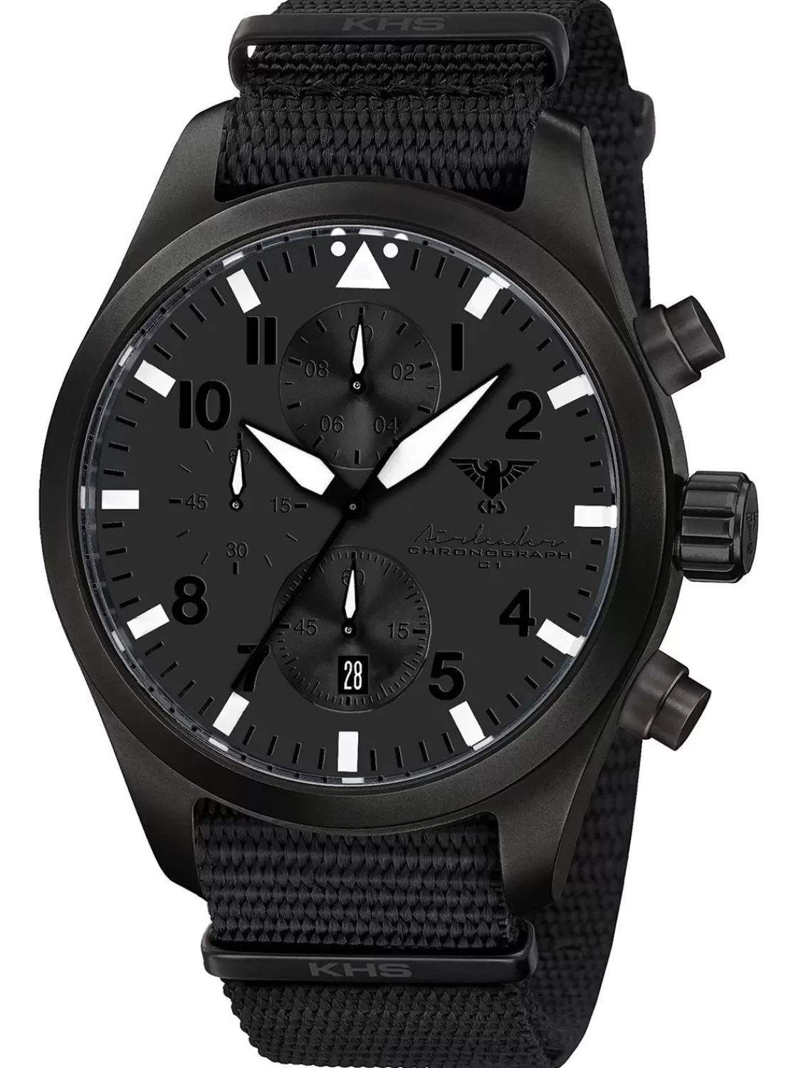 KHS Herrenuhr Airleader Chronograph Stahl Schwarz Xtac | Herrenuhren