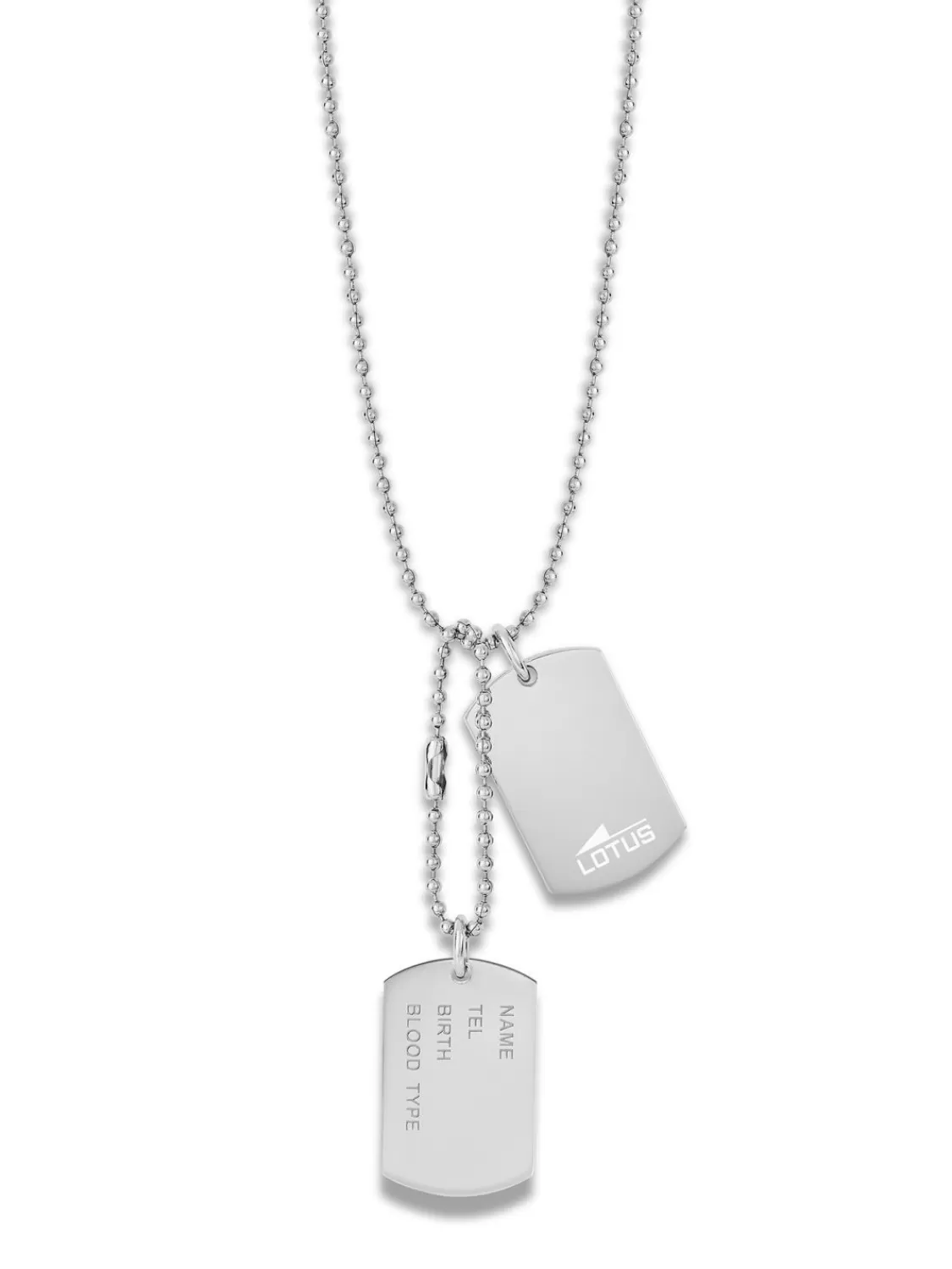 Lotus Herren-Kette Dog Tag Edelstahl 55 Cm | Herrenschmuck