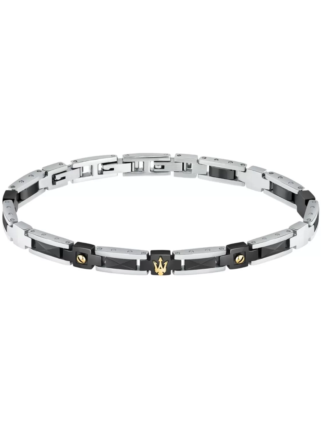 Maserati Herren-Armband Edelstahl Mit Schwarzer Keramik | Herrenschmuck