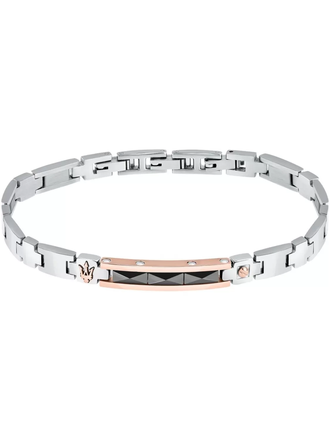 Maserati Herren-Armband Edelstahl Rosegold/Schwarz | Herrenschmuck