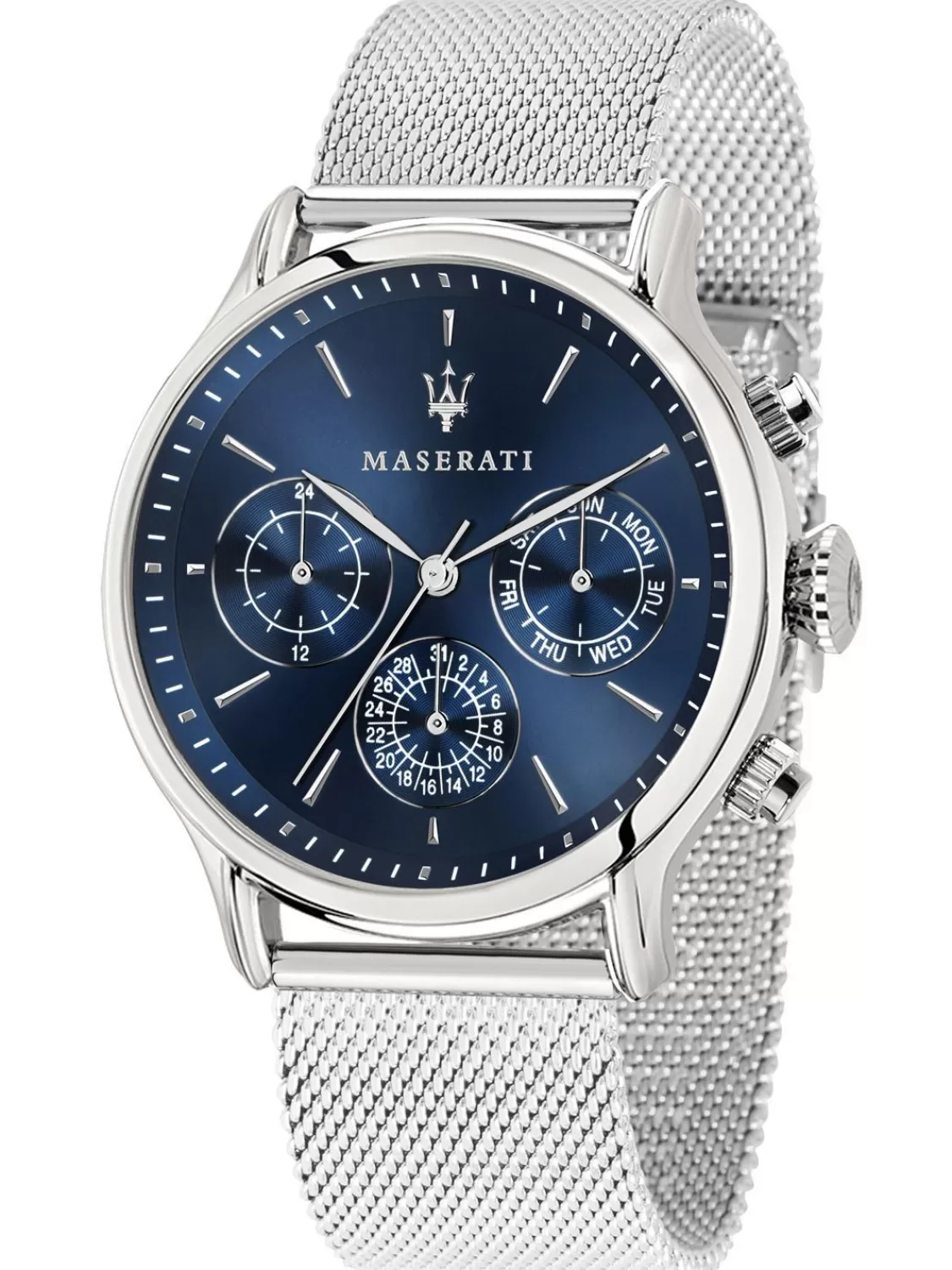 Maserati Herrenuhr Multifunktion Epoca Silberfarben/Blau | Herrenuhren