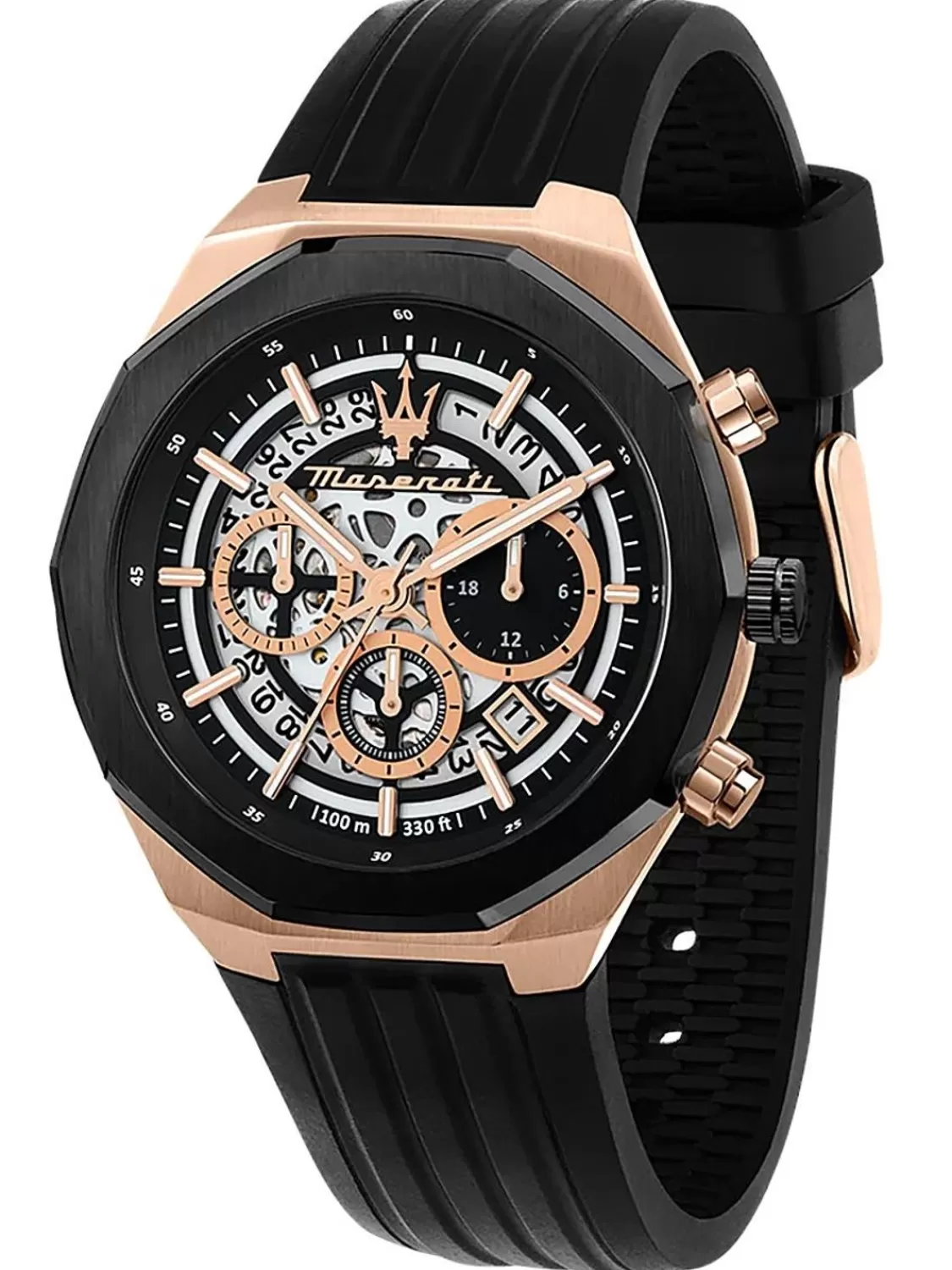 Maserati Herrenuhr Stile Chronograph Schwarz/Rosegoldfarben | Herrenuhren