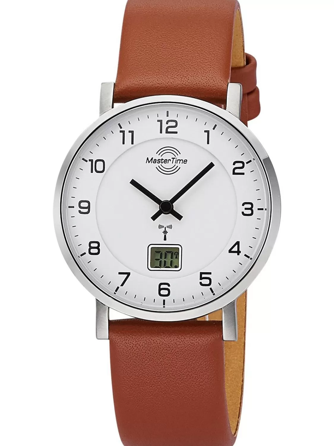 Master Time Damen-Funkuhr Mit Lederband Braun | Damenuhren