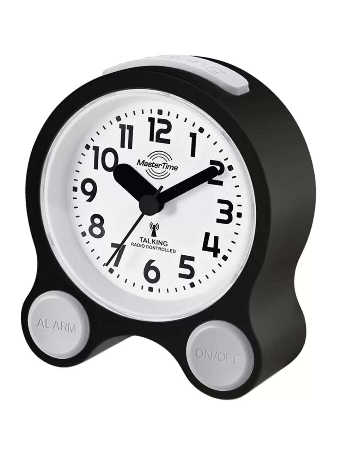 Master Time Deutsch Sprechender Funkwecker Schwarz/Weis | Wecker